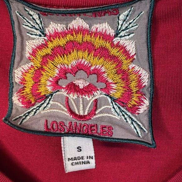 Johnny Was Pink V-Neck Blouse with 3/4 Sleeves - Picture 2 of 9